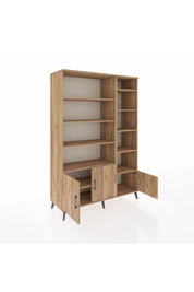 Hyperion Dolap 10 Raflı 3 Kapaklı 132x44x195 Çam-Çam/Çam