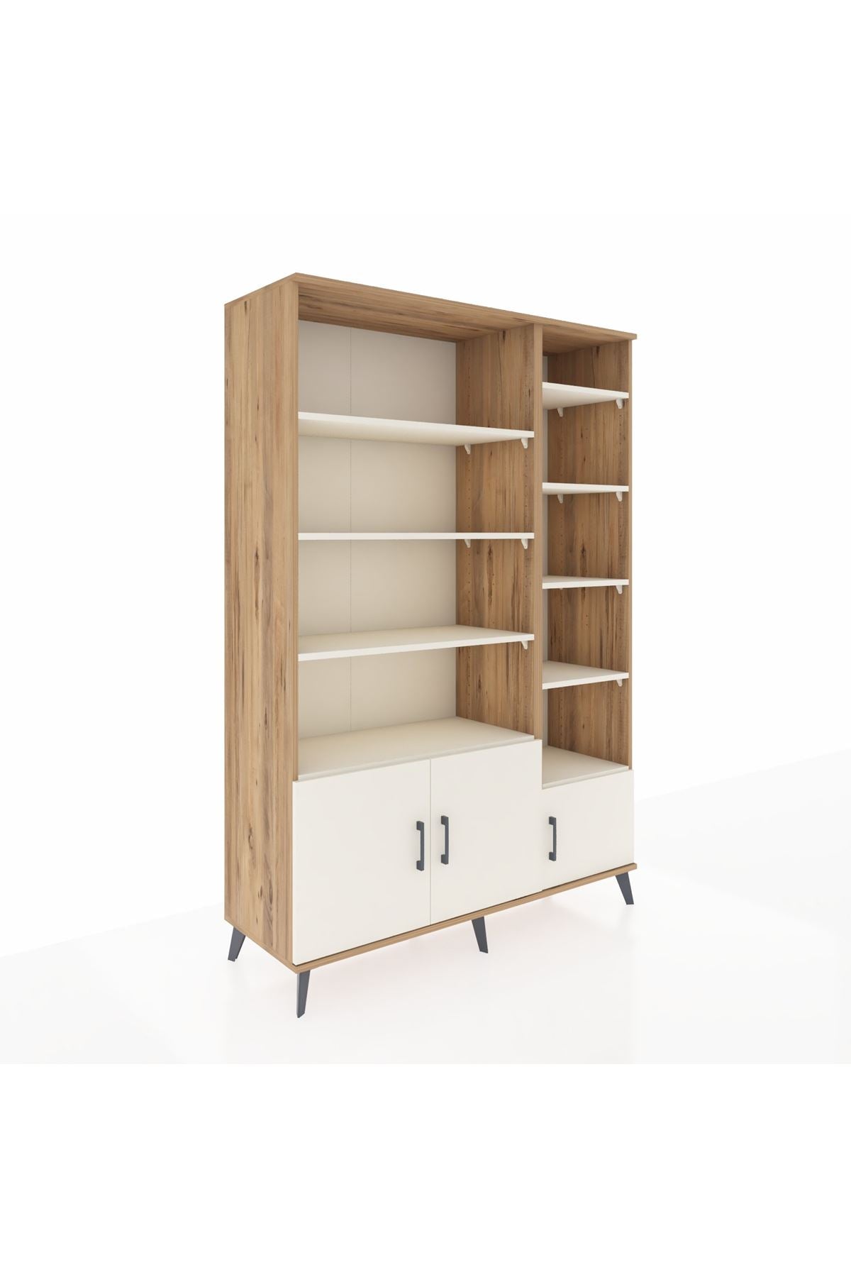 Hyperion Dolap 10 Raflı 3 Kapaklı 132x44x195 Çam-Aytaşı/Aytaşı