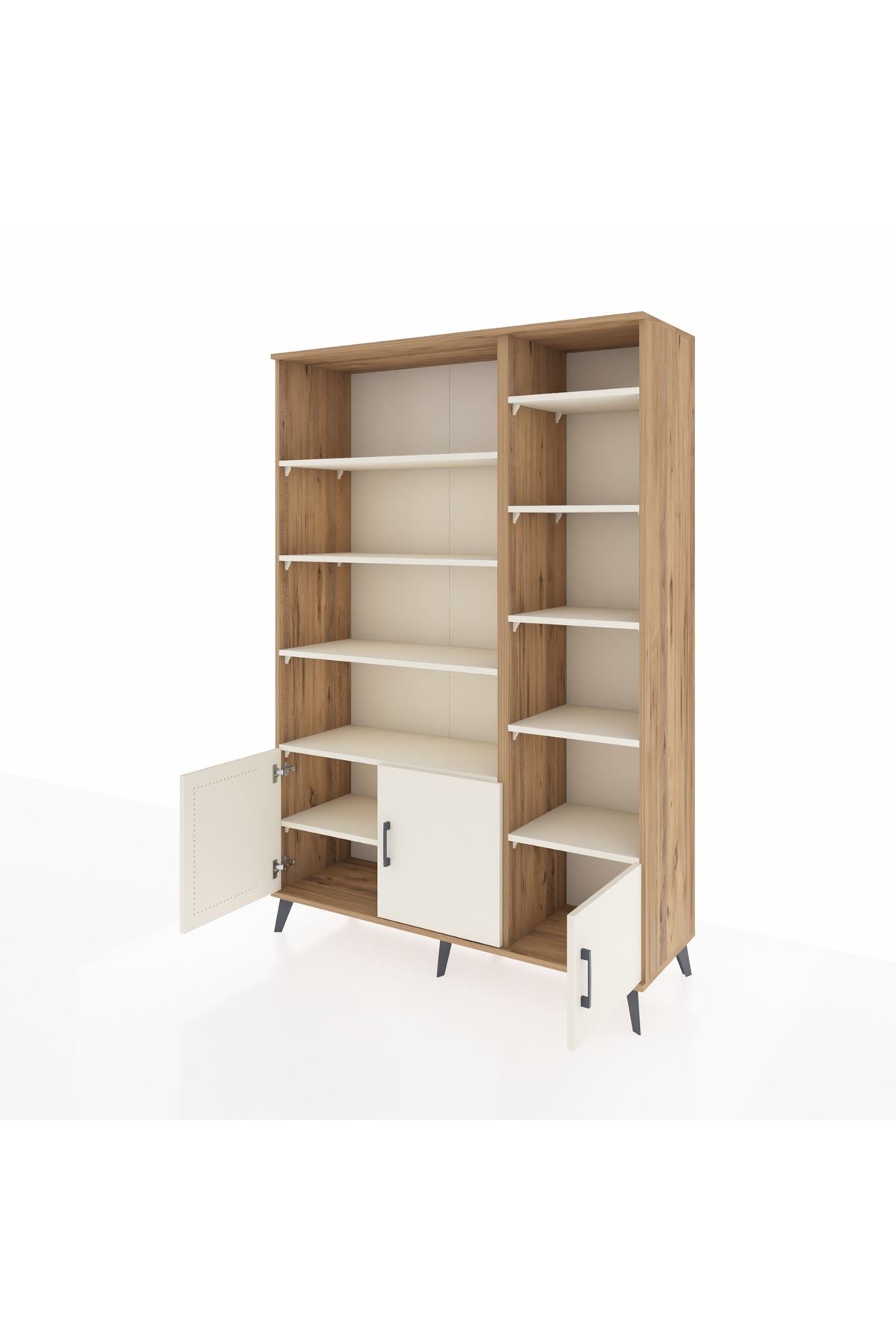 Hyperion Dolap 10 Raflı 3 Kapaklı 132x44x195 Çam-Aytaşı/Aytaşı