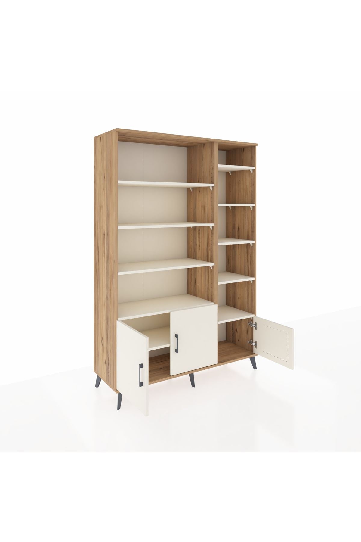 Hyperion Dolap 10 Raflı 3 Kapaklı 132x44x195 Çam-Aytaşı/Aytaşı