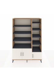 Hyperion Dolap 10 Raflı 3 Kapaklı 132x44x195 Çam-Aytaşı/Antrasit