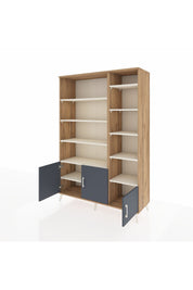 Hyperion Dolap 10 Raflı 3 Kapaklı 132x44x195 Çam-Antrasit/Aytaşı