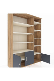 Hyperion Dolap 10 Raflı 3 Kapaklı 132x44x195 Çam-Antrasit/Aytaşı