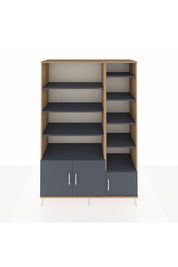 Hyperion Dolap 10 Raflı 3 Kapaklı 132x44x195 Çam-Antrasit/Antrasit