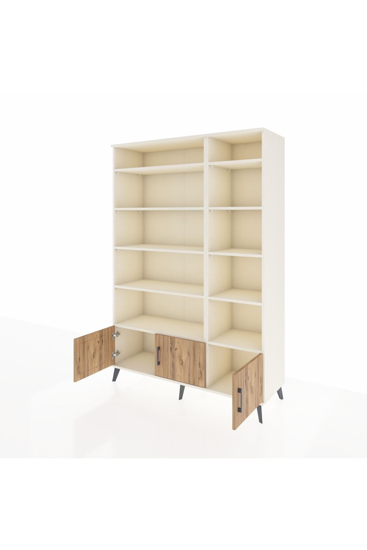 Hyperion Dolap 10 Raflı 3 Kapaklı 132x44x195 Aytaşı-Çam/Aytaşı