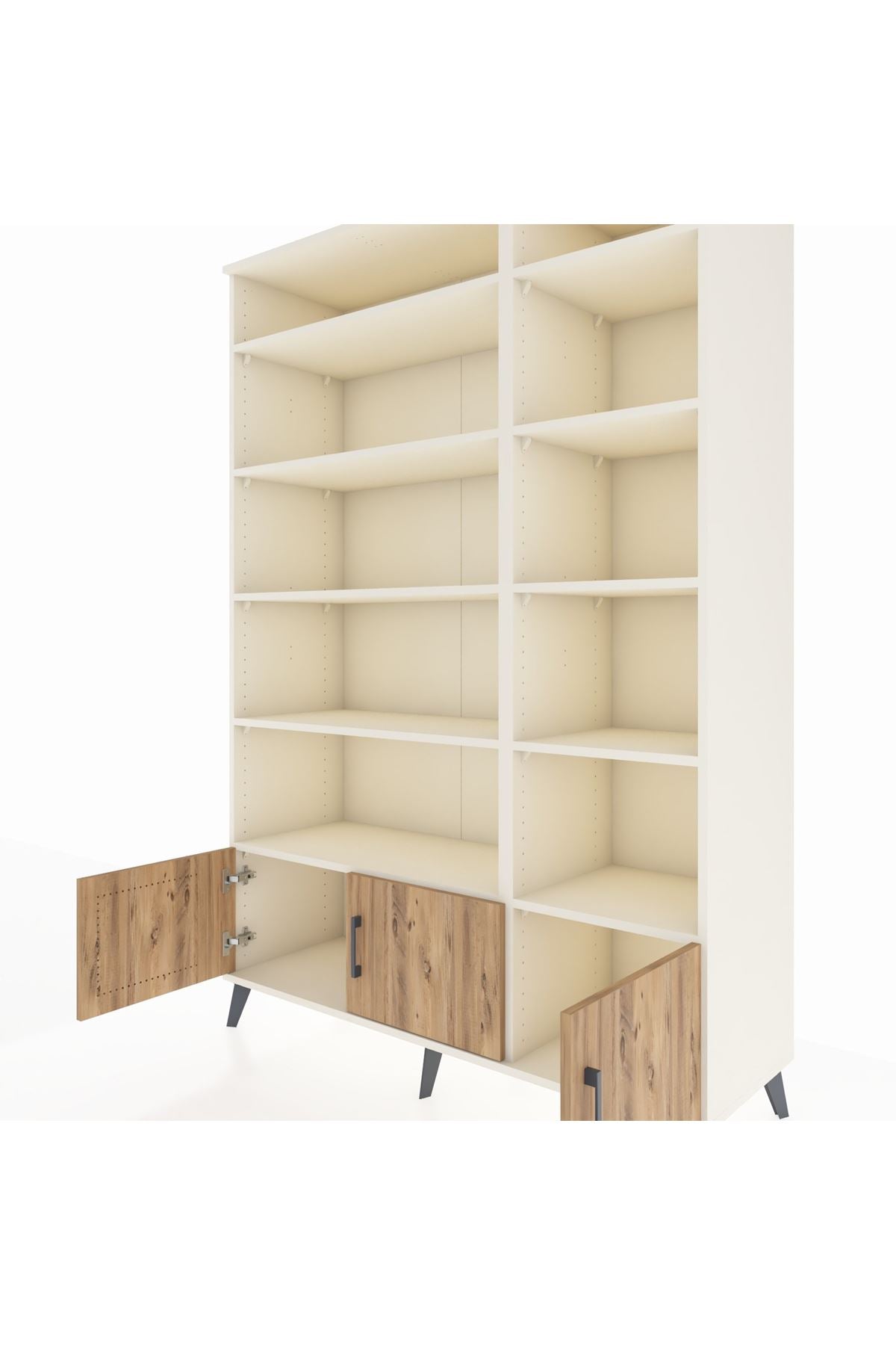 Hyperion Dolap 10 Raflı 3 Kapaklı 132x44x195 Aytaşı-Çam/Aytaşı