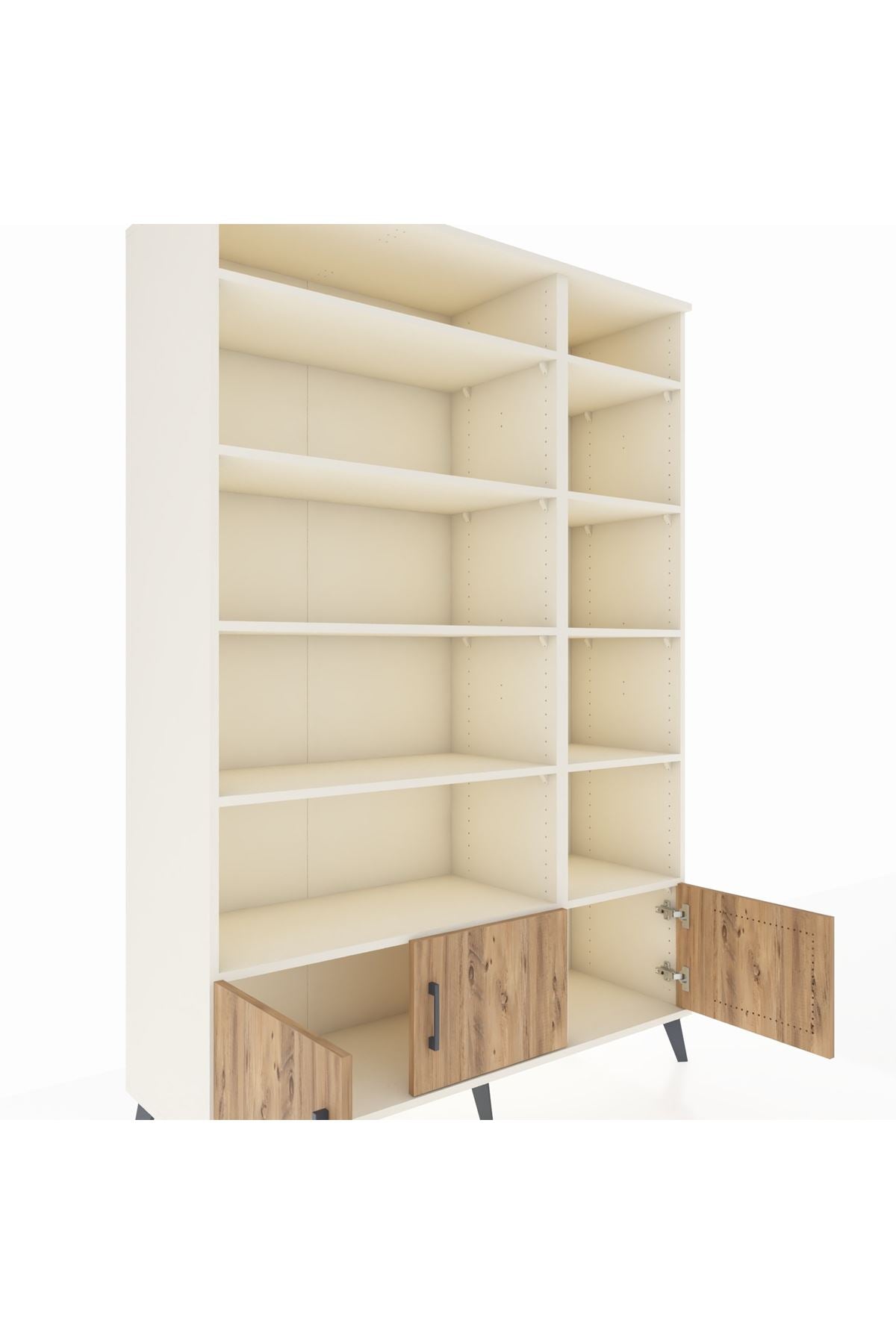 Hyperion Dolap 10 Raflı 3 Kapaklı 132x44x195 Aytaşı-Çam/Aytaşı