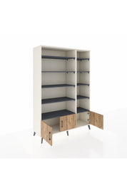 Hyperion Dolap 10 Raflı 3 Kapaklı 132x44x195 Aytaşı-Çam/Antrasit