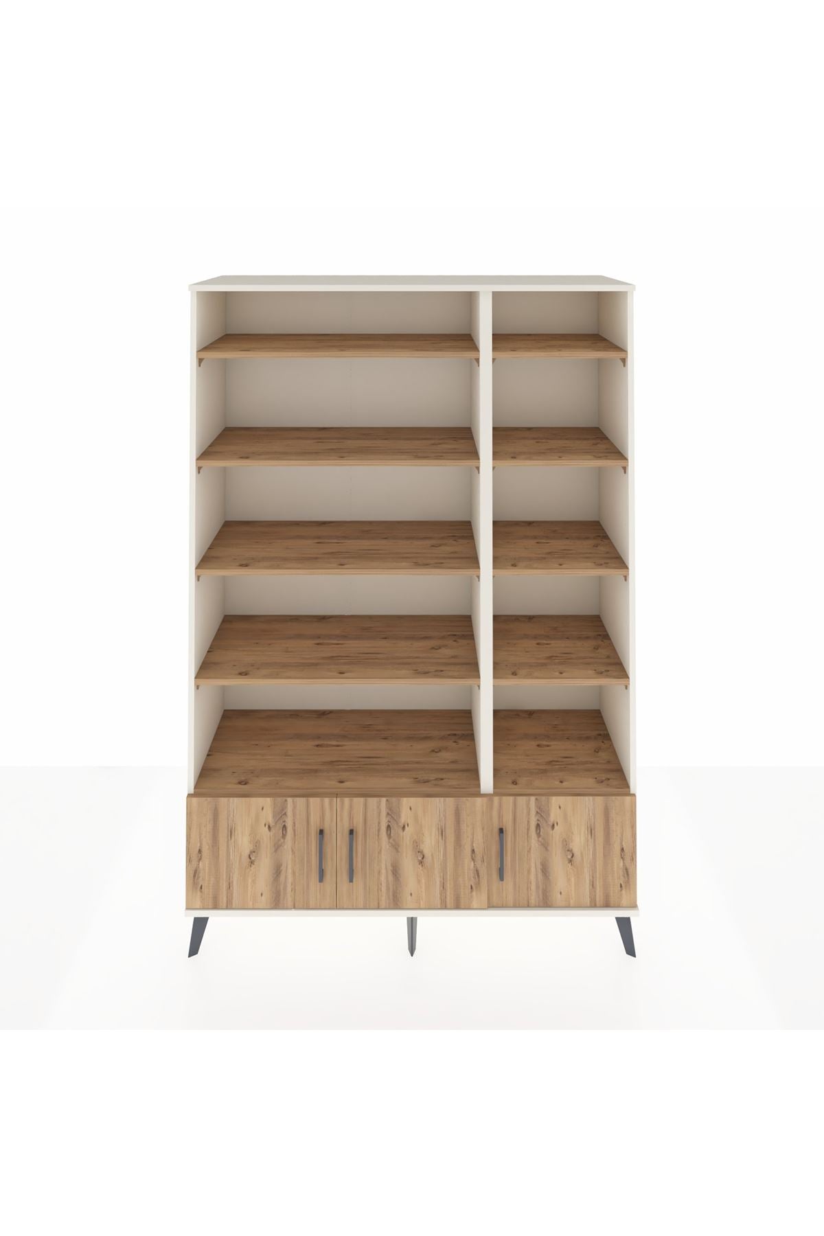 Hyperion Dolap 10 Raflı 3 Kapaklı 132x44x195 Aytaşı-Çam/Çam