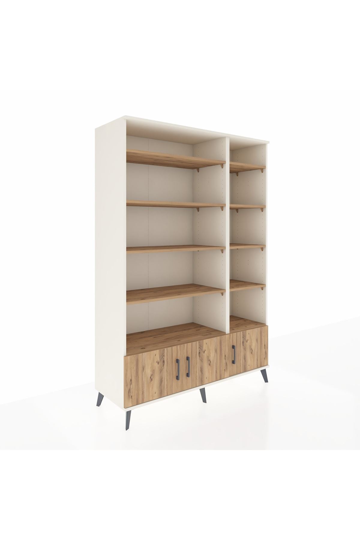 Hyperion Dolap 10 Raflı 3 Kapaklı 132x44x195 Aytaşı-Çam/Çam