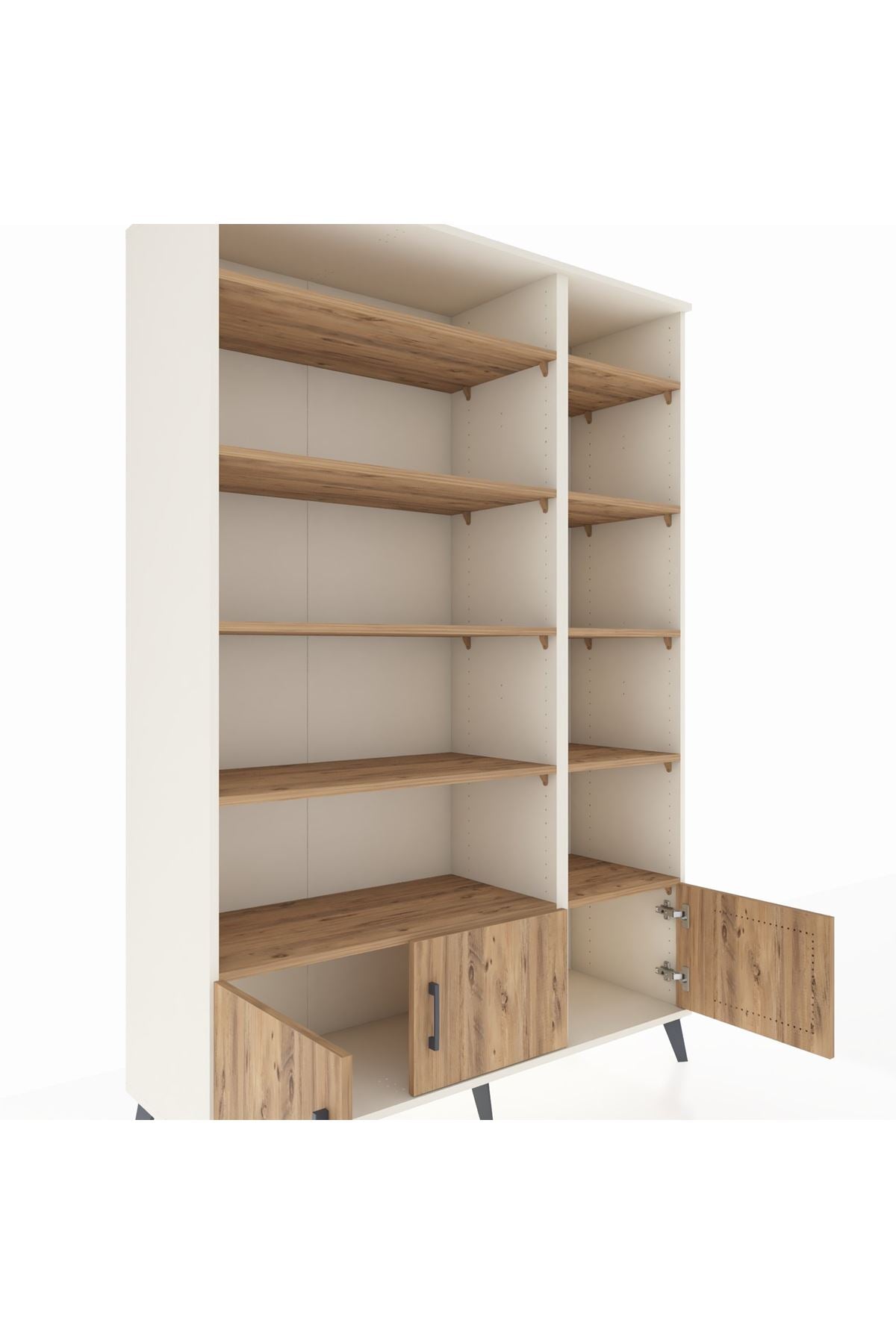 Hyperion Dolap 10 Raflı 3 Kapaklı 132x44x195 Aytaşı-Çam/Çam