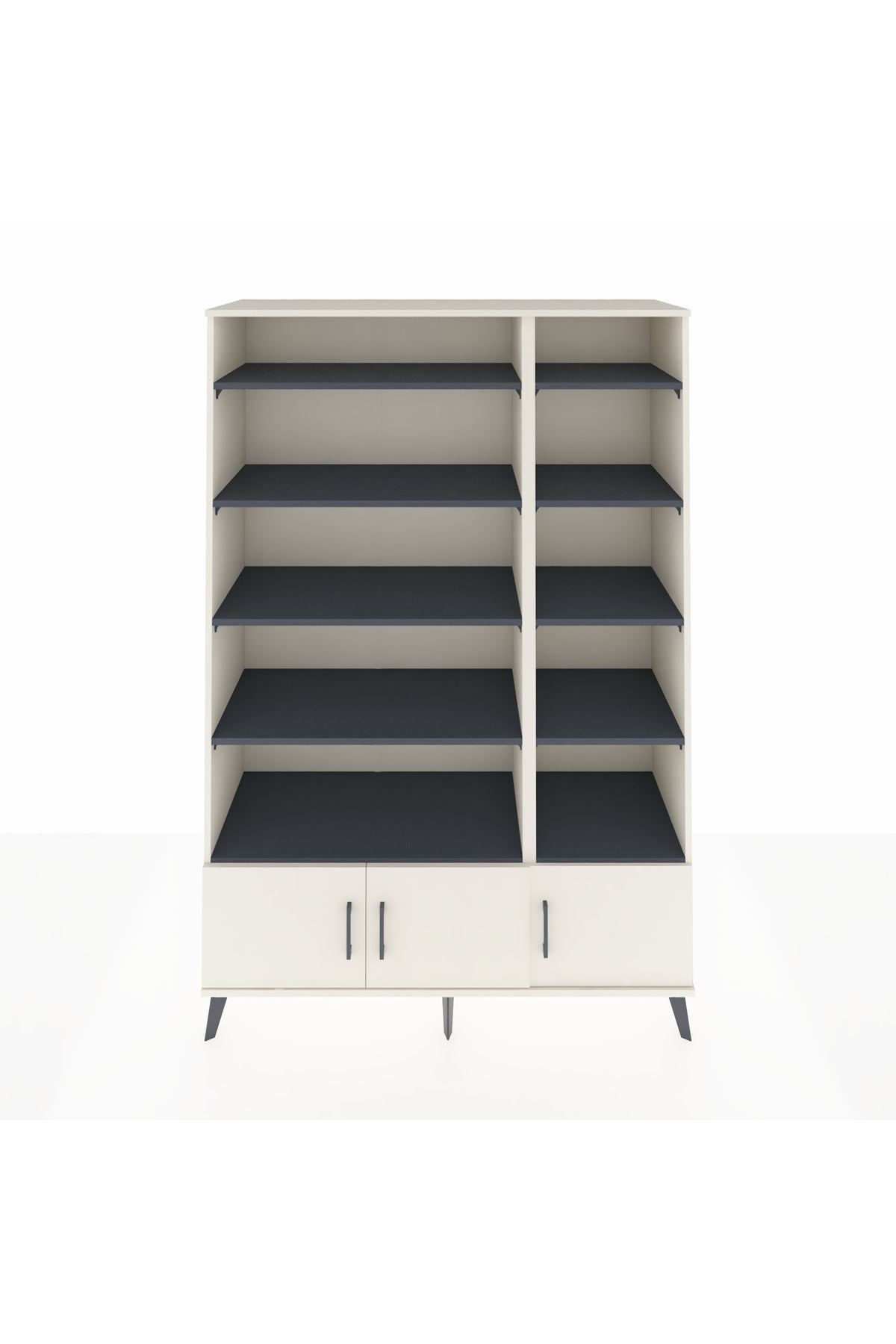 Hyperion Dolap 10 Raflı 3 Kapaklı 132x44x195 Aytaşı-Aytaşı/Antrasit