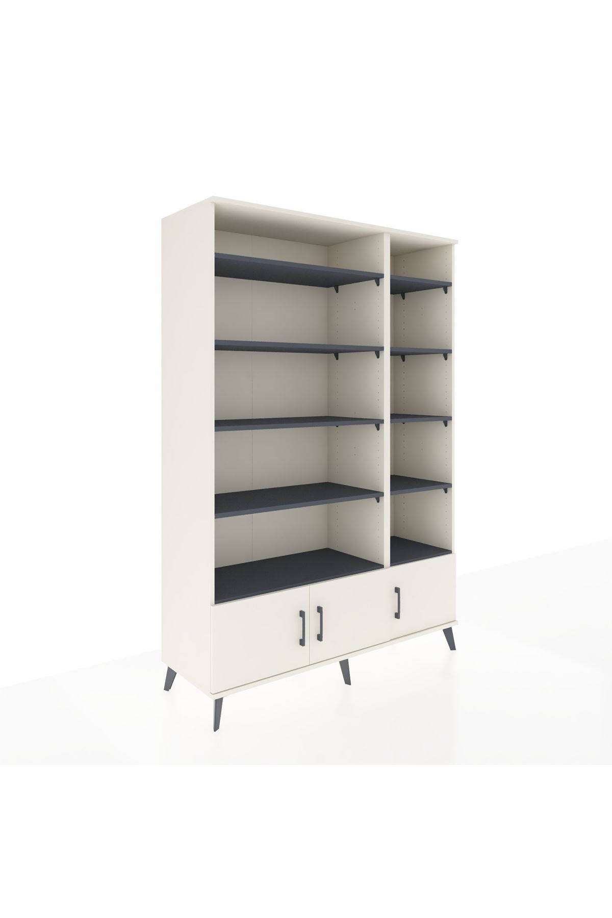 Hyperion Dolap 10 Raflı 3 Kapaklı 132x44x195 Aytaşı-Aytaşı/Antrasit