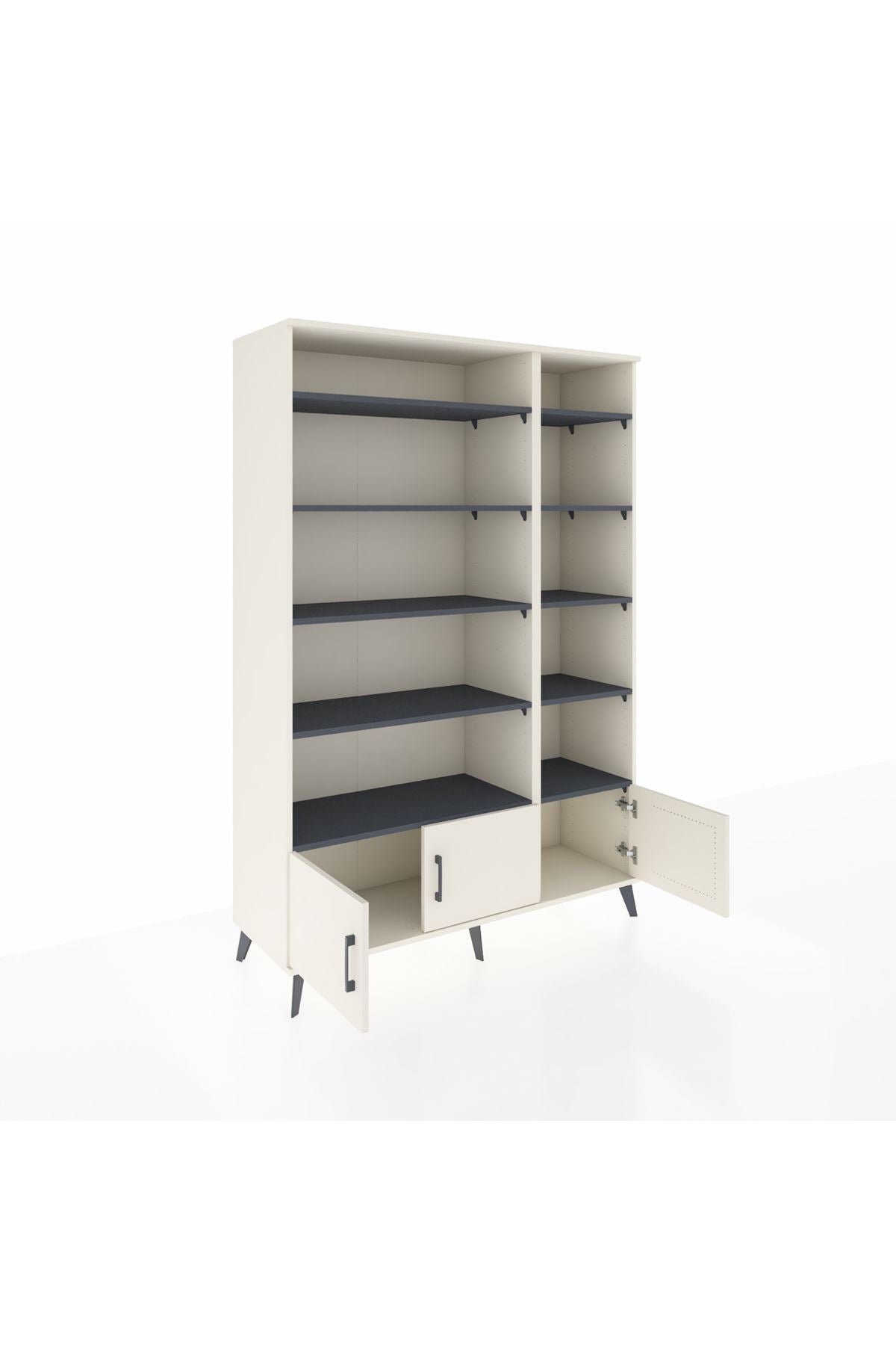 Hyperion Dolap 10 Raflı 3 Kapaklı 132x44x195 Aytaşı-Aytaşı/Antrasit