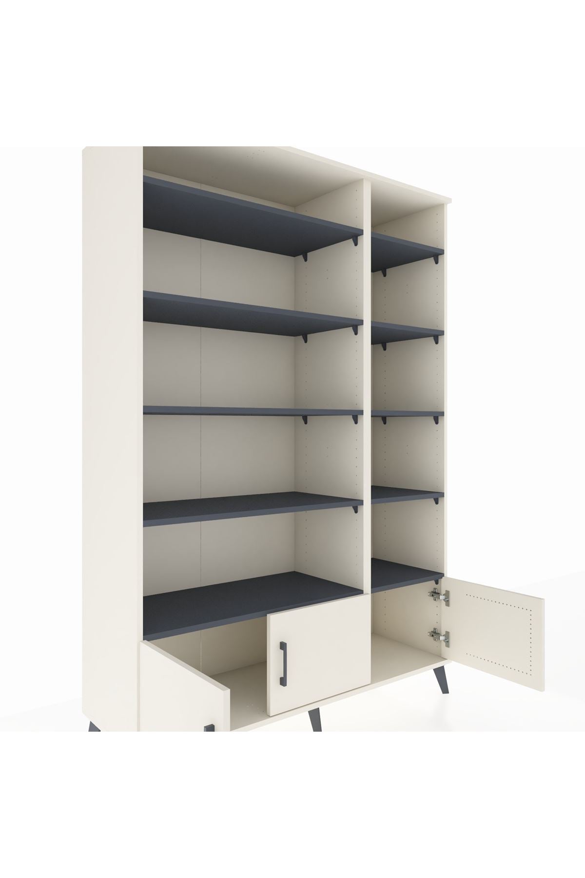 Hyperion Dolap 10 Raflı 3 Kapaklı 132x44x195 Aytaşı-Aytaşı/Antrasit