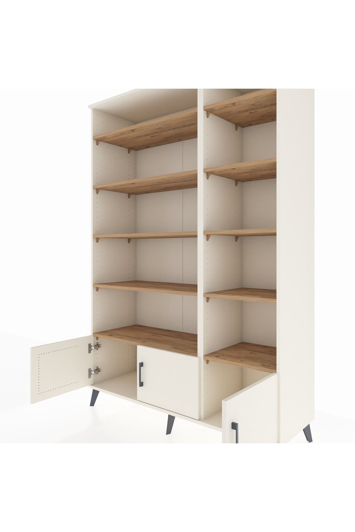 Hyperion Dolap 10 Raflı 3 Kapaklı 132x44x195 Aytaşı-Aytaşı/Çam