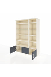 Hyperion Dolap 10 Raflı 3 Kapaklı 132x44x195 Aytaşı-Antrasit/Aytaşı