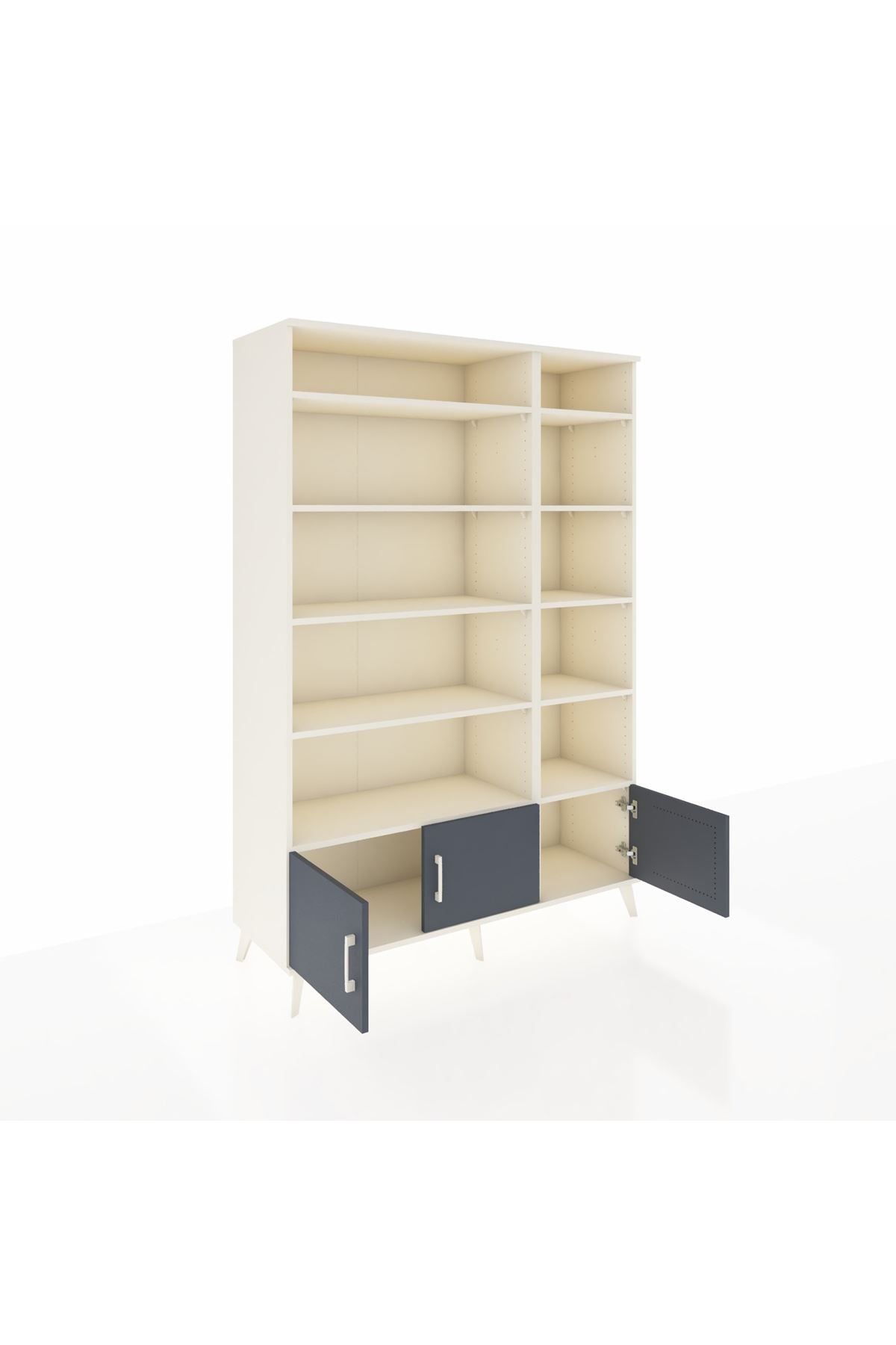 Hyperion Dolap 10 Raflı 3 Kapaklı 132x44x195 Aytaşı-Antrasit/Aytaşı