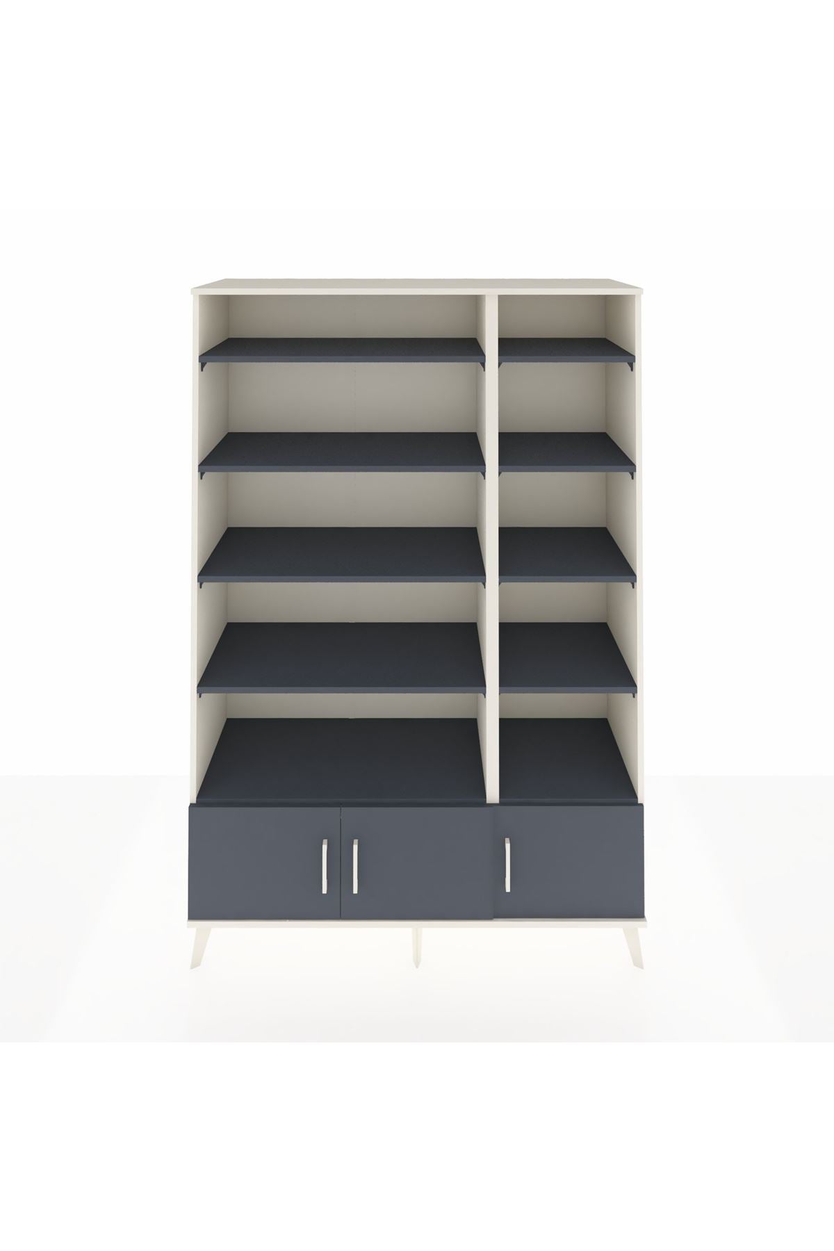 Hyperion Dolap 10 Raflı 3 Kapaklı 132x44x195 Aytaşı-Antrasit/Antrasit