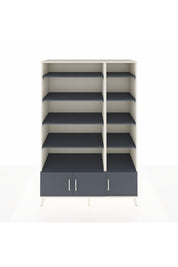 Hyperion Dolap 10 Raflı 3 Kapaklı 132x44x195 Aytaşı-Antrasit/Antrasit