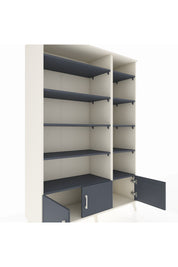 Hyperion Dolap 10 Raflı 3 Kapaklı 132x44x195 Aytaşı-Antrasit/Antrasit