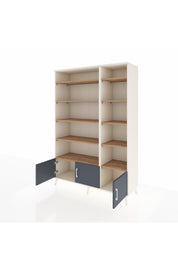 Hyperion Dolap 10 Raflı 3 Kapaklı 132x44x195 Aytaşı-Antrasit/Çam