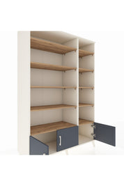 Hyperion Dolap 10 Raflı 3 Kapaklı 132x44x195 Aytaşı-Antrasit/Çam