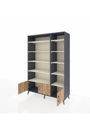 Hyperion Dolap 10 Raflı 3 Kapaklı 132x44x195 Antrasit-Çam/Aytaşı