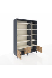 Hyperion Dolap 10 Raflı 3 Kapaklı 132x44x195 Antrasit-Çam/Aytaşı