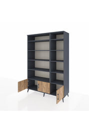 Hyperion Dolap 10 Raflı 3 Kapaklı 132x44x195 Antrasit-Çam/Antrasit