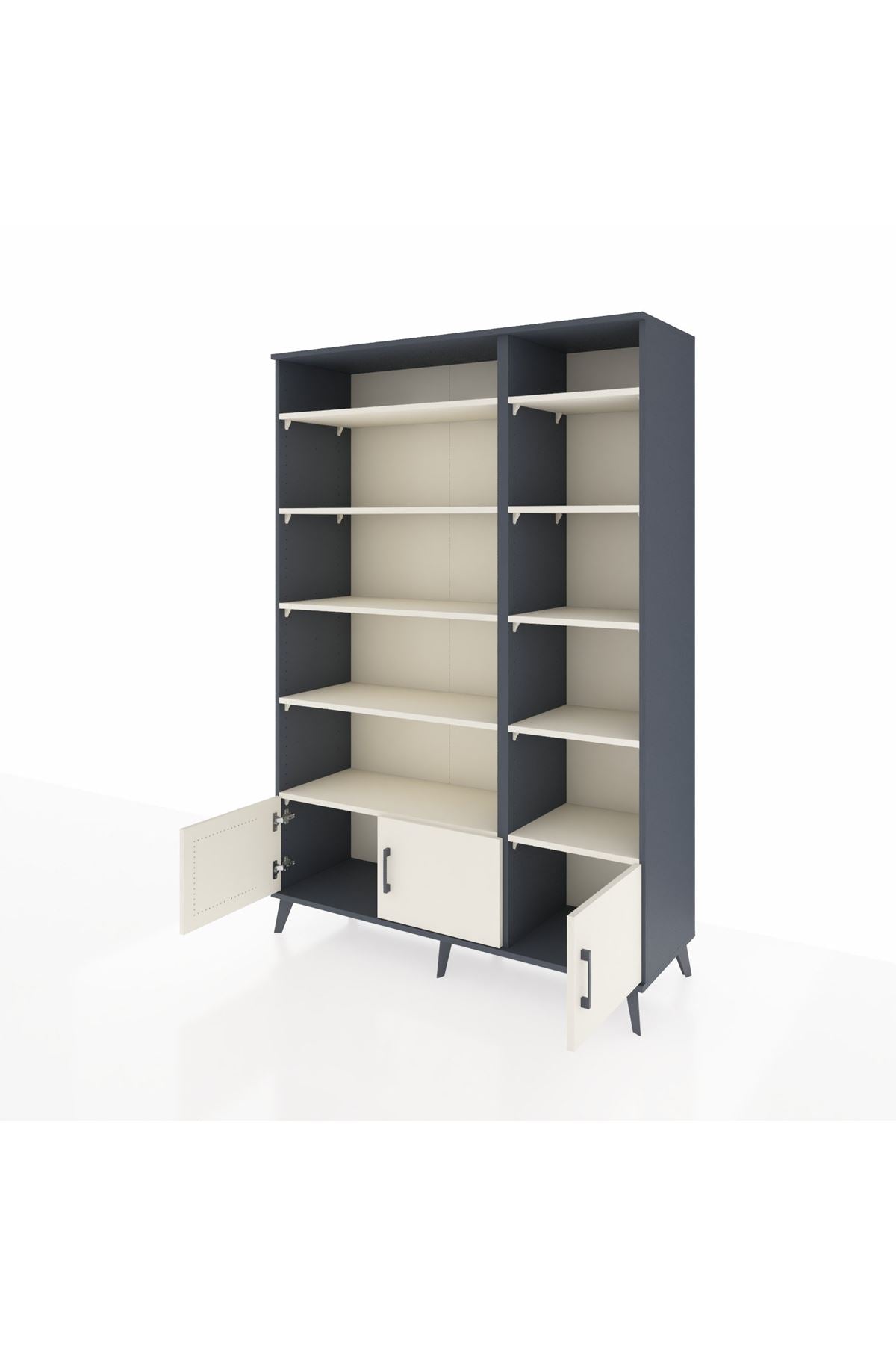 Hyperion Dolap 10 Raflı 3 Kapaklı 132x44x195 Antrasit-Aytaşı/Aytaşı