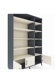 Hyperion Dolap 10 Raflı 3 Kapaklı 132x44x195 Antrasit-Aytaşı/Aytaşı