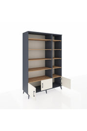 Hyperion Dolap 10 Raflı 3 Kapaklı 132x44x195 Antrasit-Aytaşı/Çam