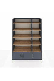 Hyperion Dolap 10 Raflı 3 Kapaklı 132x44x195 Antrasit-Antrasit/Çam