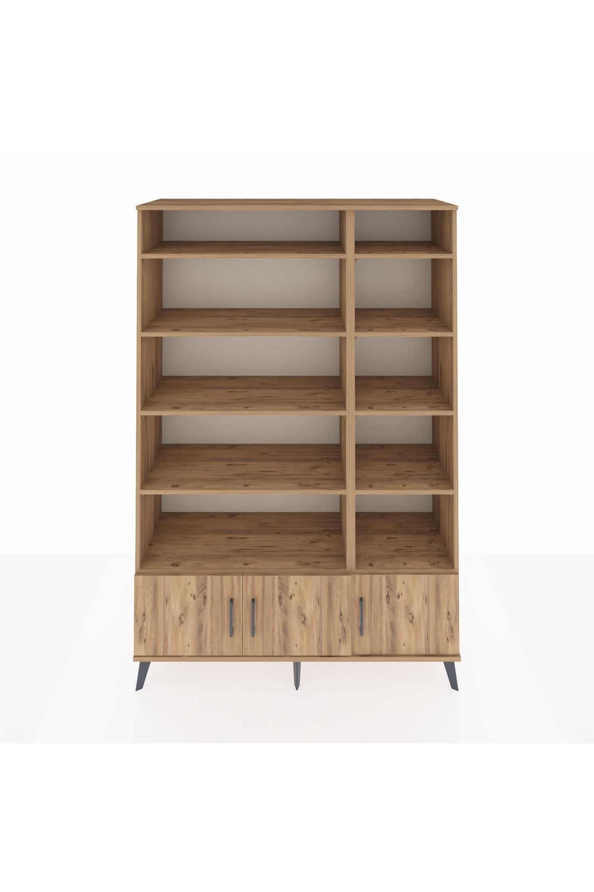 Hyperion Dolap 10 Raflı 3 Kapaklı 132x44x195 Çam-Çam/Çam