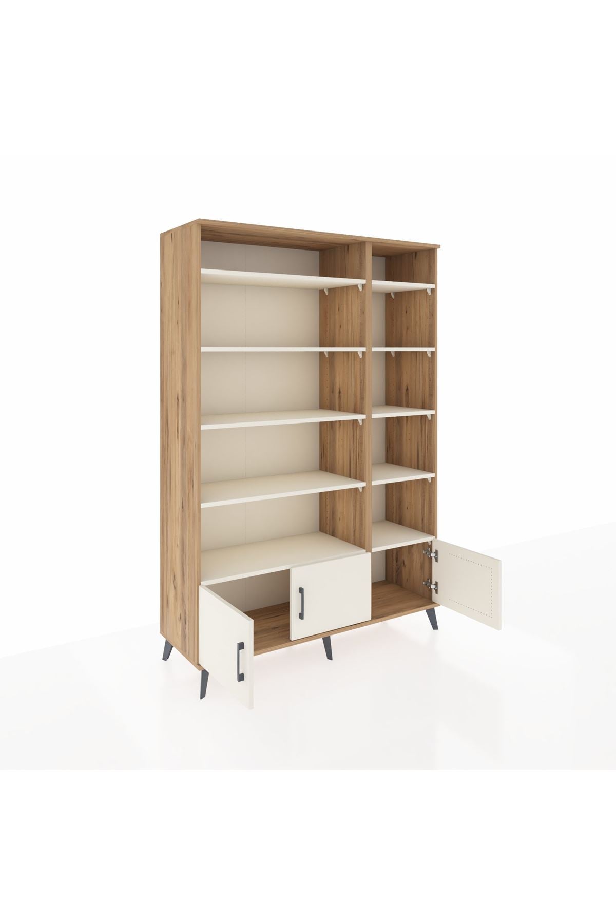 Hyperion Dolap 10 Raflı 3 Kapaklı 132x44x195 Çam-Aytaşı/Aytaşı