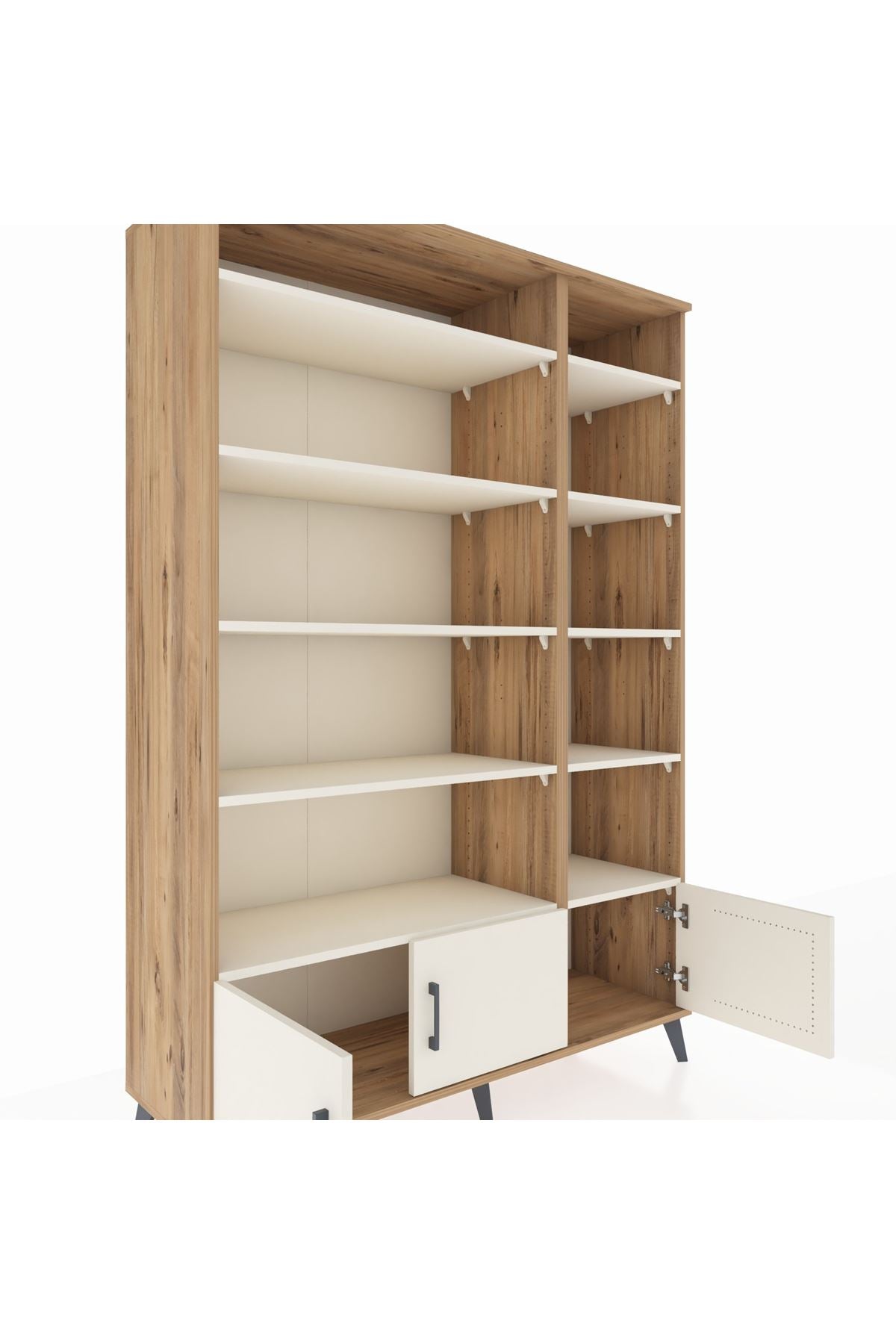 Hyperion Dolap 10 Raflı 3 Kapaklı 132x44x195 Çam-Aytaşı/Aytaşı