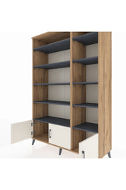 Hyperion Dolap 10 Raflı 3 Kapaklı 132x44x195 Çam-Aytaşı/Antrasit