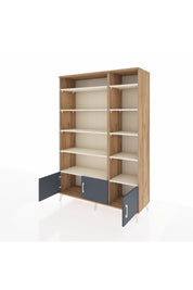 Hyperion Dolap 10 Raflı 3 Kapaklı 132x44x195 Çam-Antrasit/Aytaşı