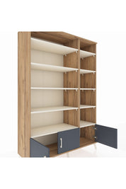 Hyperion Dolap 10 Raflı 3 Kapaklı 132x44x195 Çam-Antrasit/Aytaşı