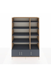 Hyperion Dolap 10 Raflı 3 Kapaklı 132x44x195 Çam-Antrasit/Antrasit