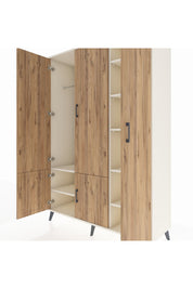 Hyperion Dolap 7 Raflı 5 Kapaklı Tek Askılı 132x44x195 Aytaşı-Çam/Aytaşı