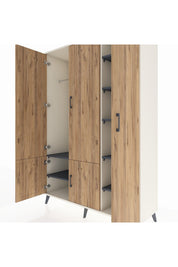 Hyperion Dolap 7 Raflı 5 Kapaklı Tek Askılı 132x44x195 Aytaşı-Çam/Antrasit