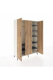 Hyperion Dolap 7 Raflı 5 Kapaklı Tek Askılı 132x44x195 Aytaşı-Çam/Antrasit