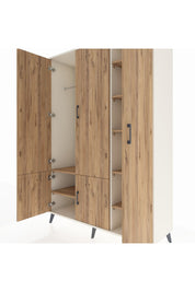 Hyperion Dolap 7 Raflı 5 Kapaklı Tek Askılı 132x44x195 Aytaşı-Çam/Çam