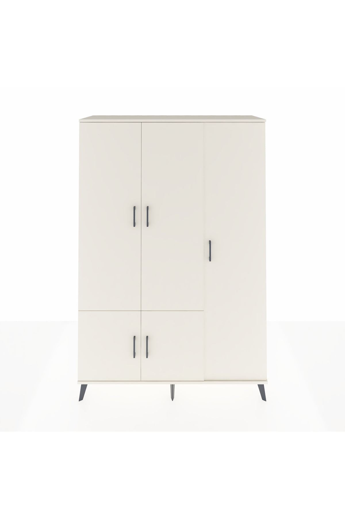 Hyperion Dolap 7 Raflı 5 Kapaklı Tek Askılı 132x44x195 Aytaşı-Aytaşı/Aytaşı