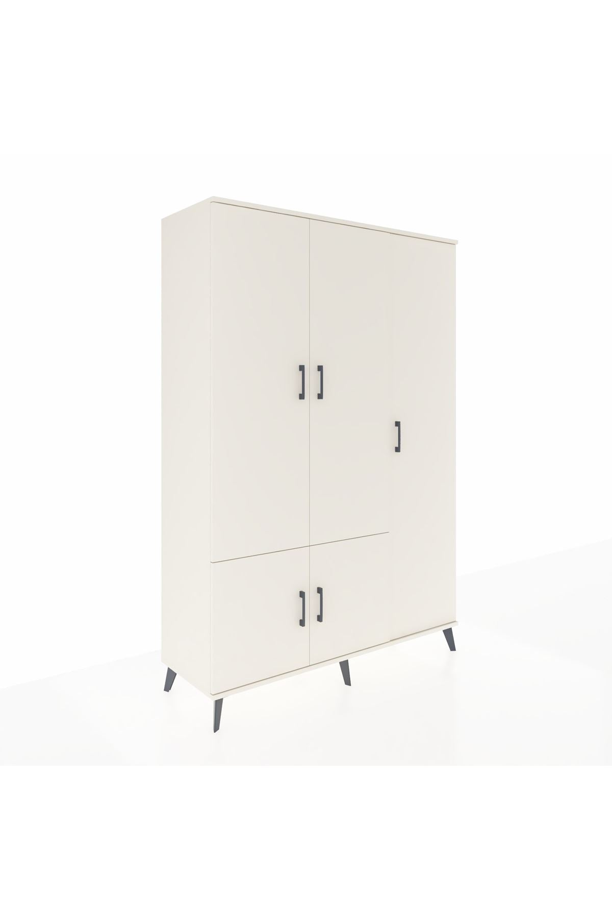 Hyperion Dolap 7 Raflı 5 Kapaklı Tek Askılı 132x44x195 Aytaşı-Aytaşı/Aytaşı