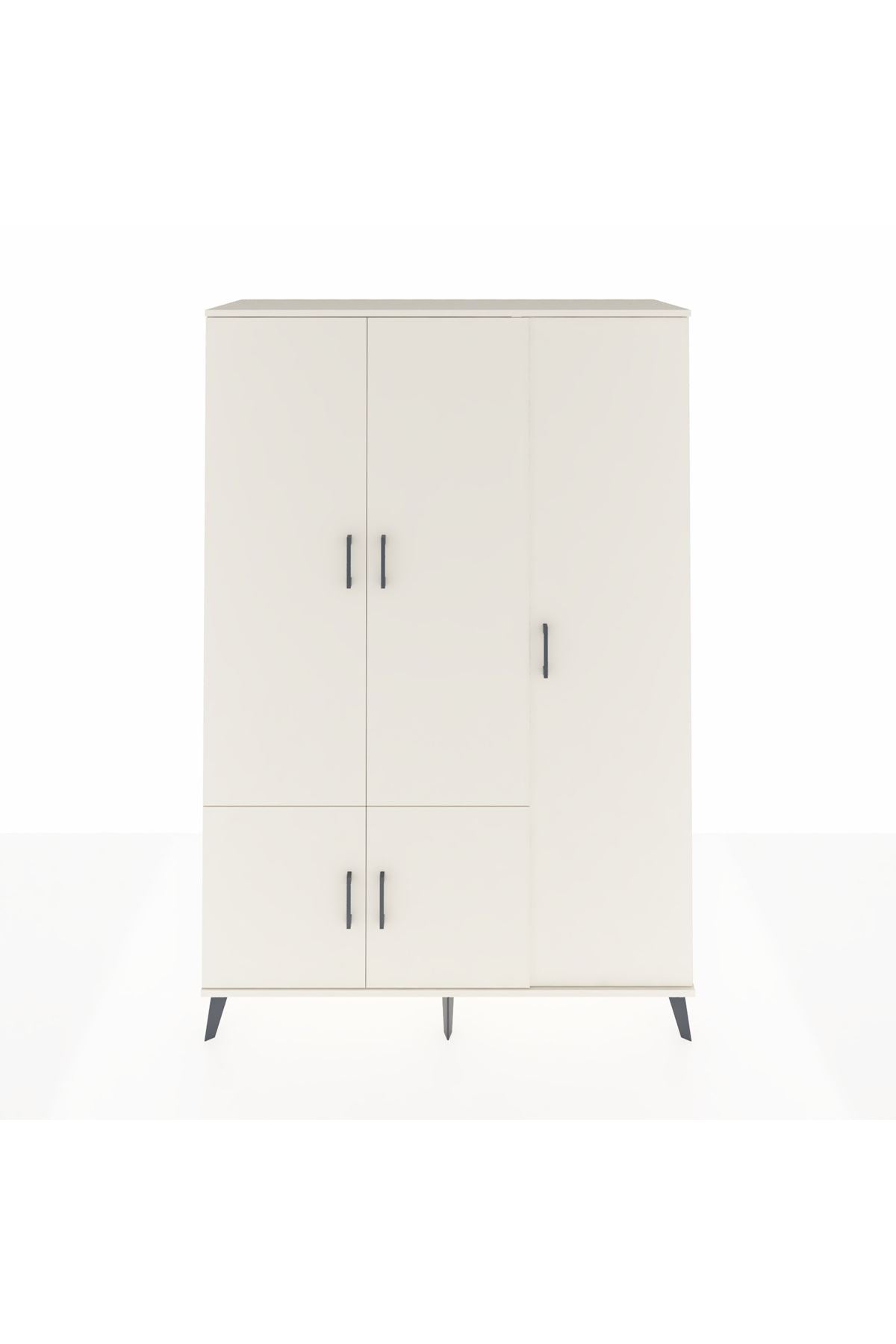 Hyperion Dolap 7 Raflı 5 Kapaklı Tek Askılı 132x44x195 Aytaşı-Aytaşı/Çam