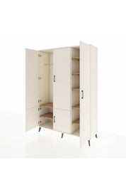 Hyperion Dolap 7 Raflı 5 Kapaklı Tek Askılı 132x44x195 Aytaşı-Aytaşı/Çam