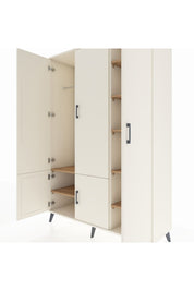 Hyperion Dolap 7 Raflı 5 Kapaklı Tek Askılı 132x44x195 Aytaşı-Aytaşı/Çam